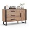 Slickblue Sideboard Buffet Cabinet Credenza Storage Cabinet with 3 Drawers-Rustic Brown